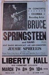 Springsteen Concert-Liberty Hall Houston Tex 1974
